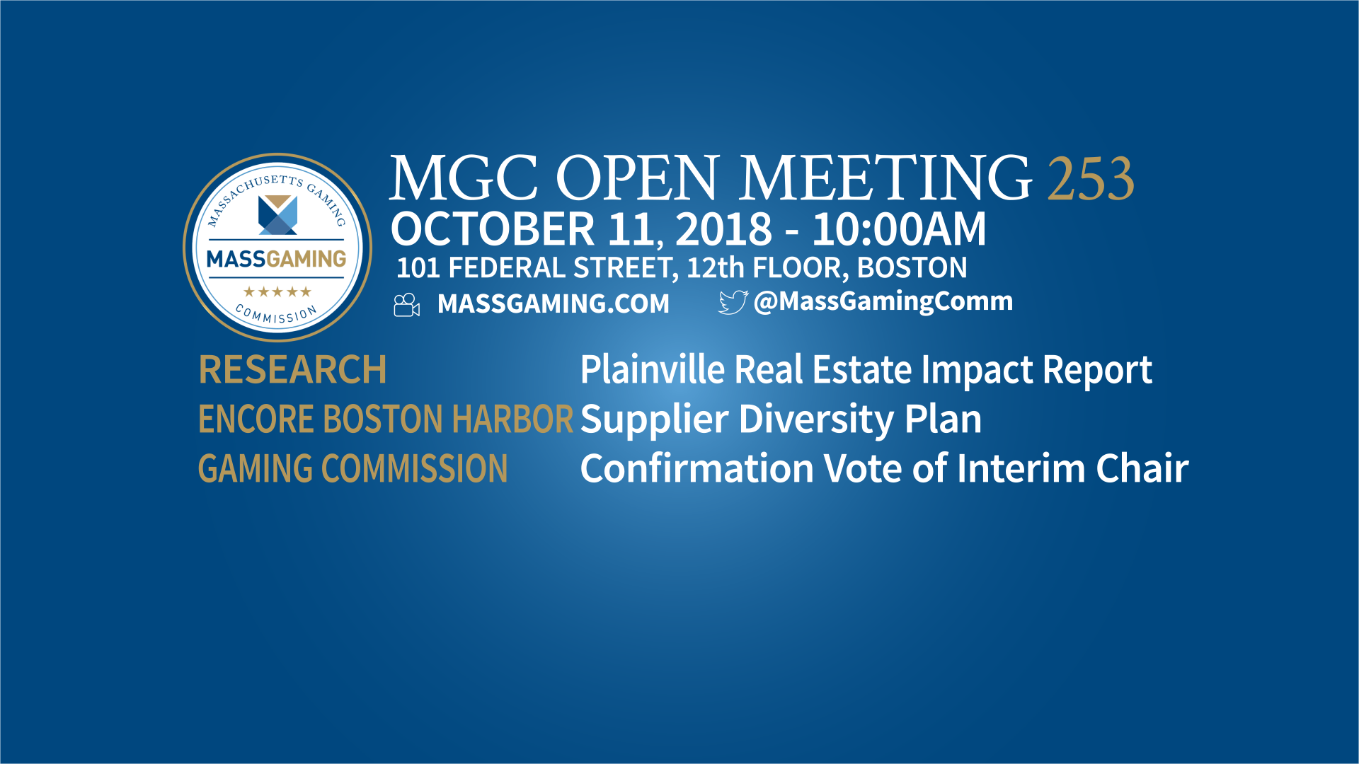 Meeting Notification Mgc To Hold Public Meeting On October